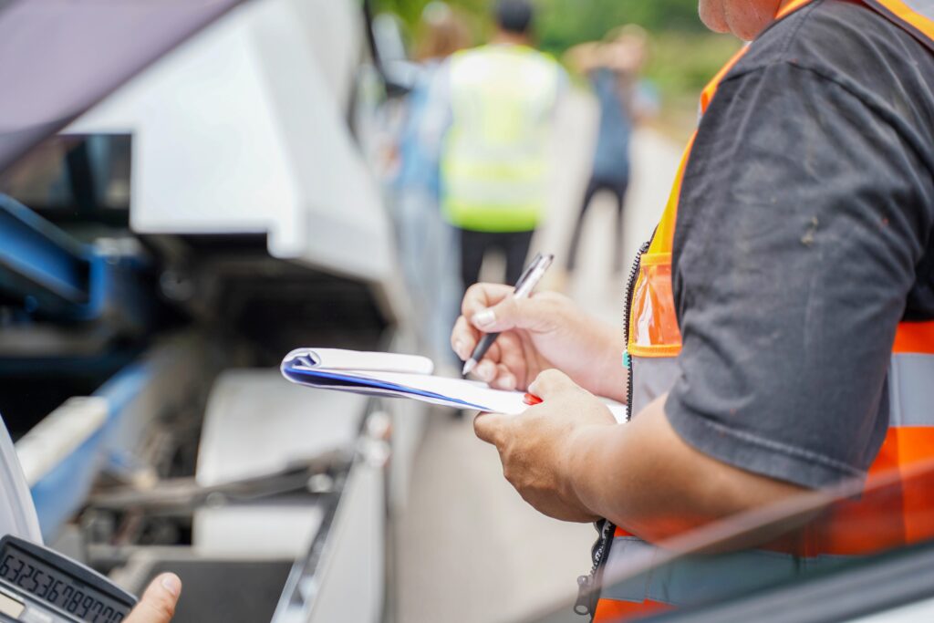 Investigating truck accident